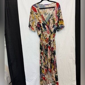 Tropical Print Maxi Dress